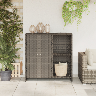 Storage Cabinet Grey 100x36x102 cm Rattan