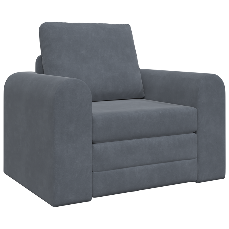 Floor Sofa Bed 2-in-1 Dark Grey 98x71x83 cm Velvet