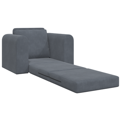 Floor Sofa Bed 2-in-1 Dark Grey 98x71x83 cm Velvet