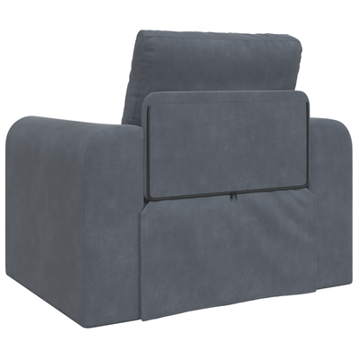 Floor Sofa Bed 2-in-1 Dark Grey 98x71x83 cm Velvet