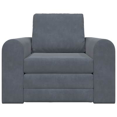 Floor Sofa Bed 2-in-1 Dark Grey 98x71x83 cm Velvet