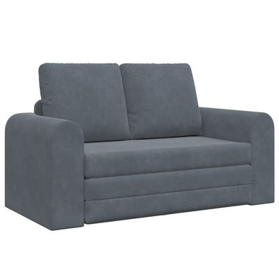 Floor Sofa Bed 2-in-1 Dark Grey 148x71x83 cm Velvet
