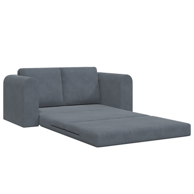 Floor Sofa Bed 2-in-1 Dark Grey 148x71x83 cm Velvet