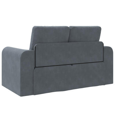 Floor Sofa Bed 2-in-1 Dark Grey 148x71x83 cm Velvet