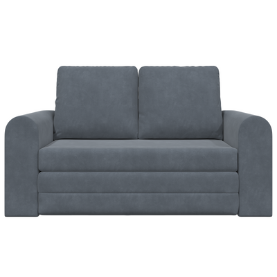 Floor Sofa Bed 2-in-1 Dark Grey 148x71x83 cm Velvet