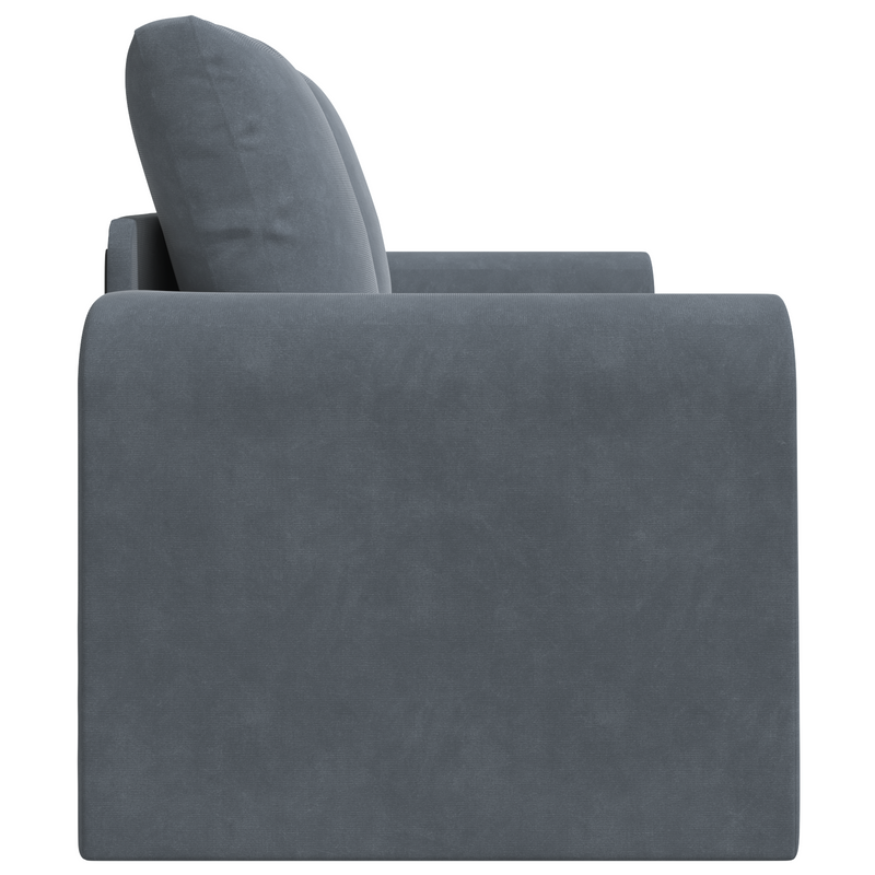 Floor Sofa Bed 2-in-1 Dark Grey 148x71x83 cm Velvet