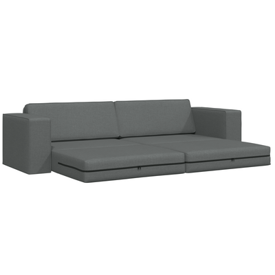 Floor Sofa Bed 2-in-1 Dark Grey 245x150x60.5 cm Fabric