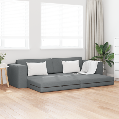Floor Sofa Bed 2-in-1 Dark Grey 245x150x60.5 cm Fabric