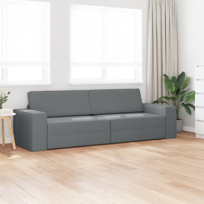 Floor Sofa Bed 2-in-1 Dark Grey 245x150x60.5 cm Fabric