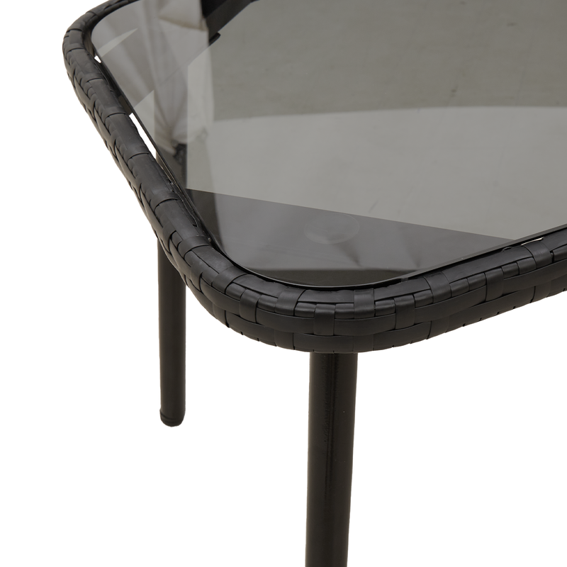 Coffee Table Black 90x45x42 cm Poly Rattan