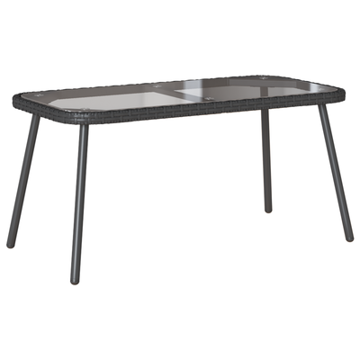 Coffee Table Black 90x45x42 cm Poly Rattan