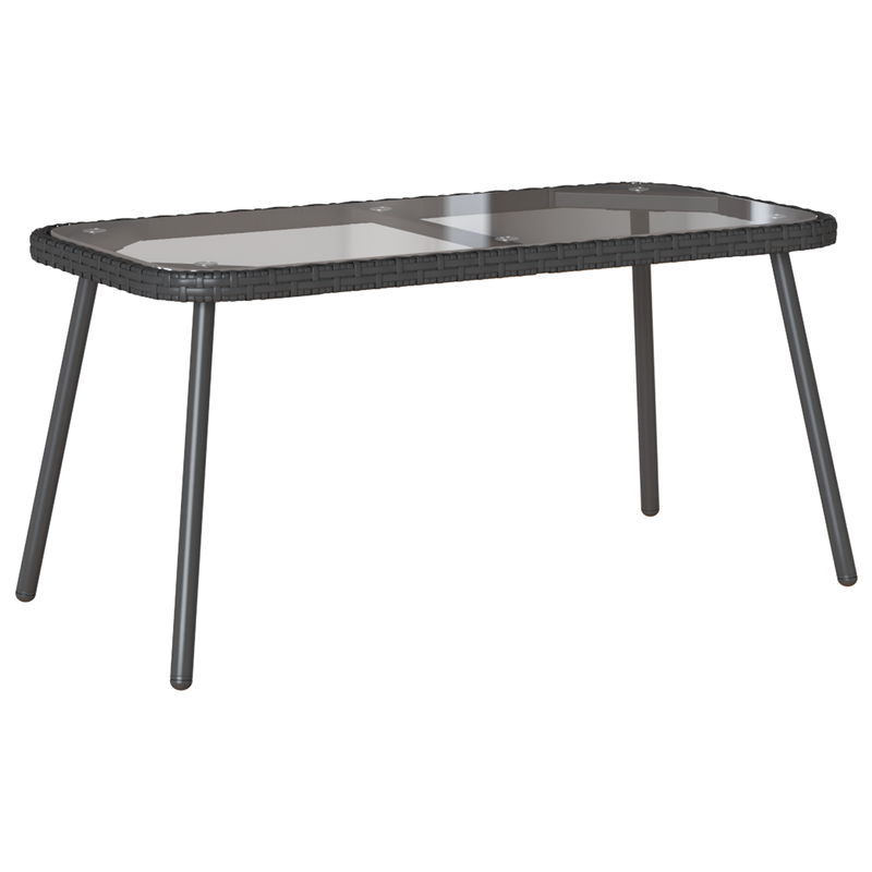 Coffee Table Black 90x45x42 cm Poly Rattan