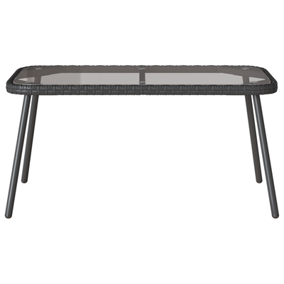 Coffee Table Black 90x45x42 cm Poly Rattan