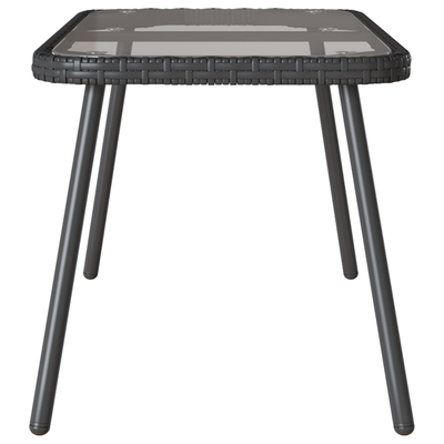 Coffee Table Black 90x45x42 cm Poly Rattan