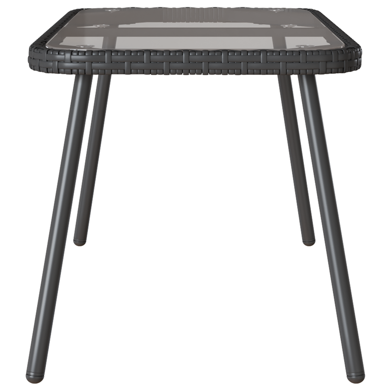 Coffee Table Black 90x45x42 cm Poly Rattan