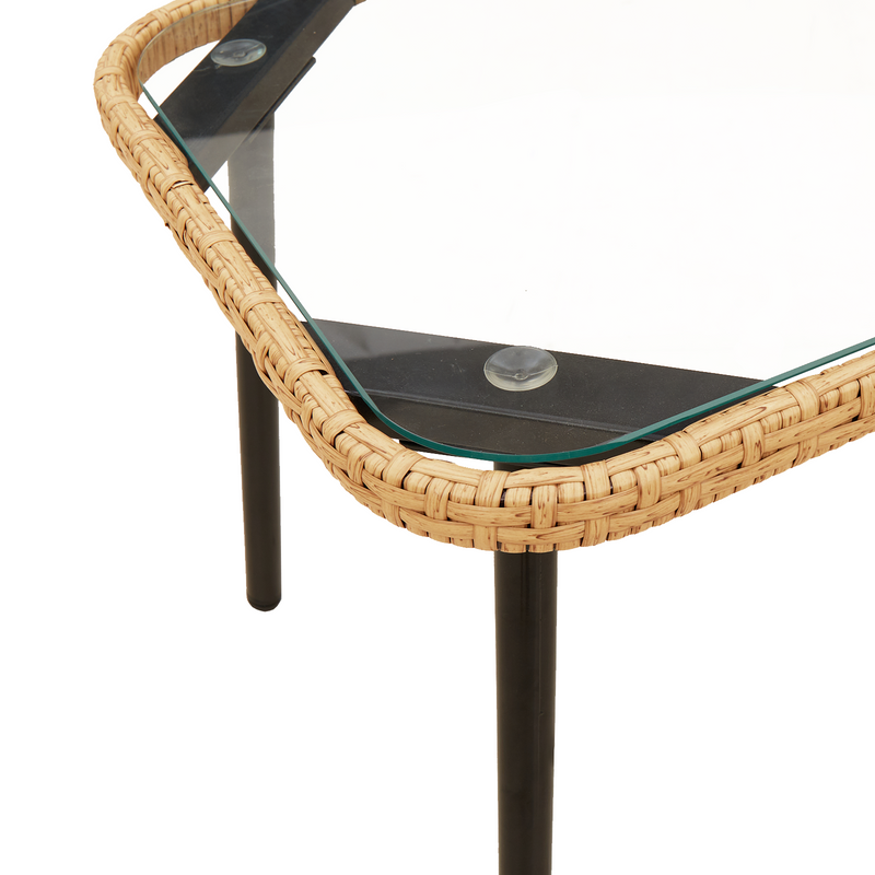 Coffee Table Natural 90x45x42 cm Poly Rattan