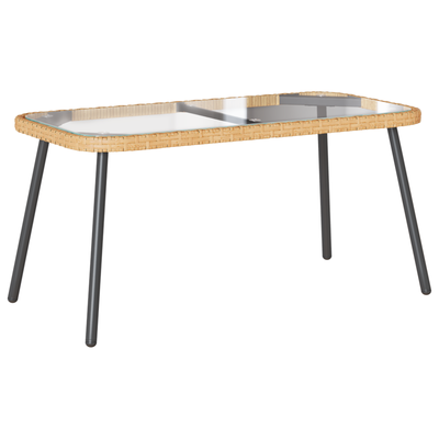 Coffee Table Natural 90x45x42 cm Poly Rattan