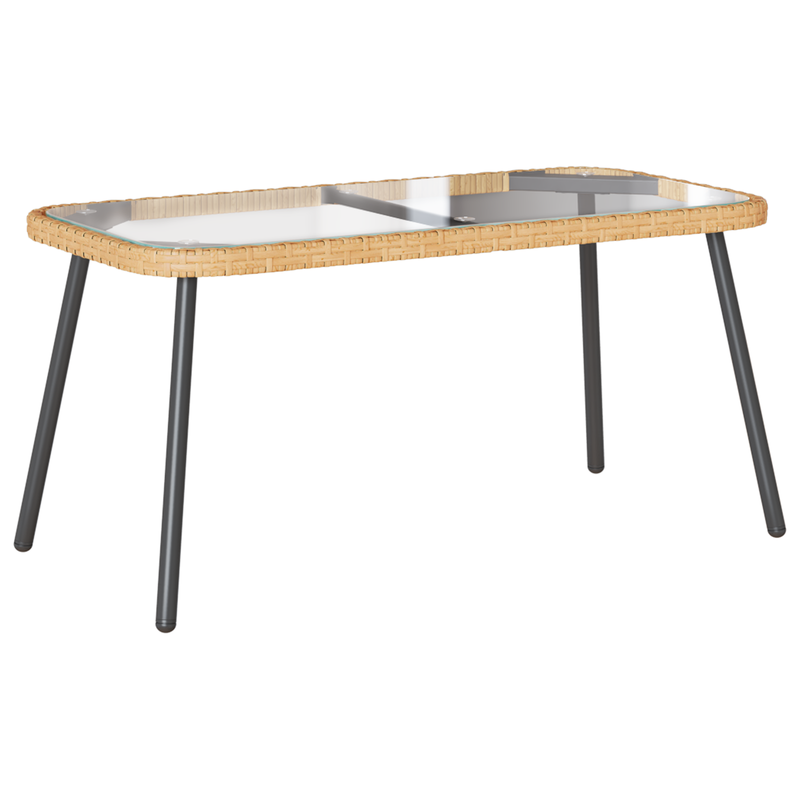Coffee Table Natural 90x45x42 cm Poly Rattan