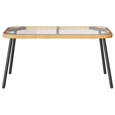 Coffee Table Natural 90x45x42 cm Poly Rattan