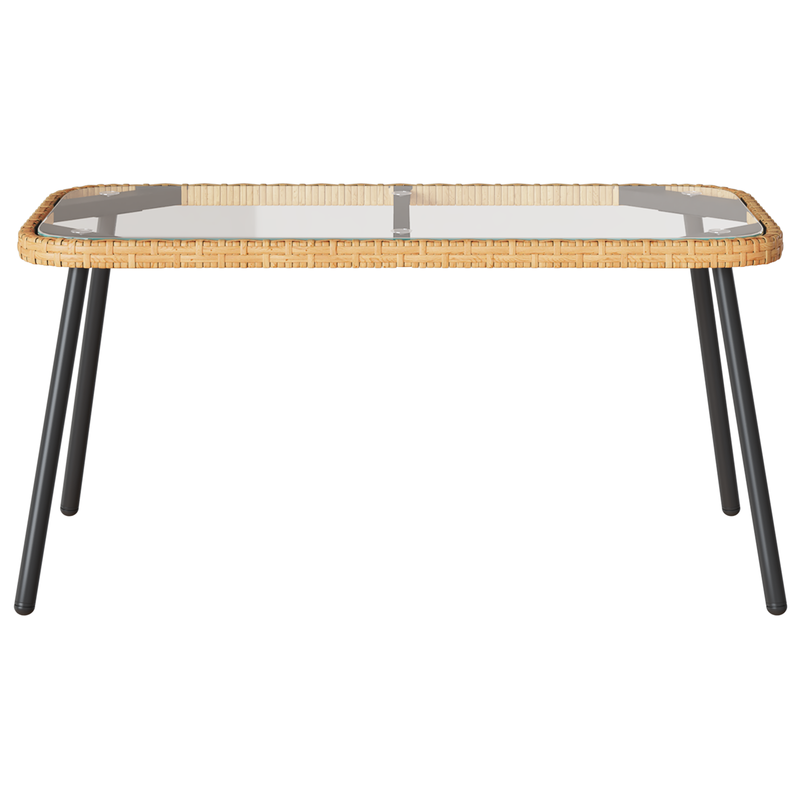 Coffee Table Natural 90x45x42 cm Poly Rattan