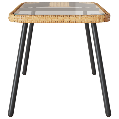 Coffee Table Natural 90x45x42 cm Poly Rattan