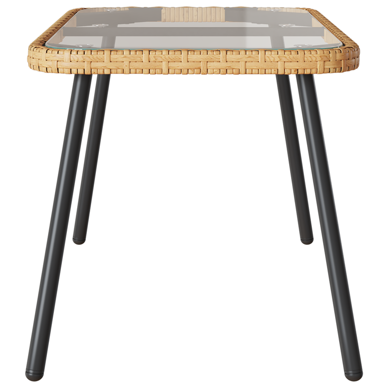 Coffee Table Natural 90x45x42 cm Poly Rattan