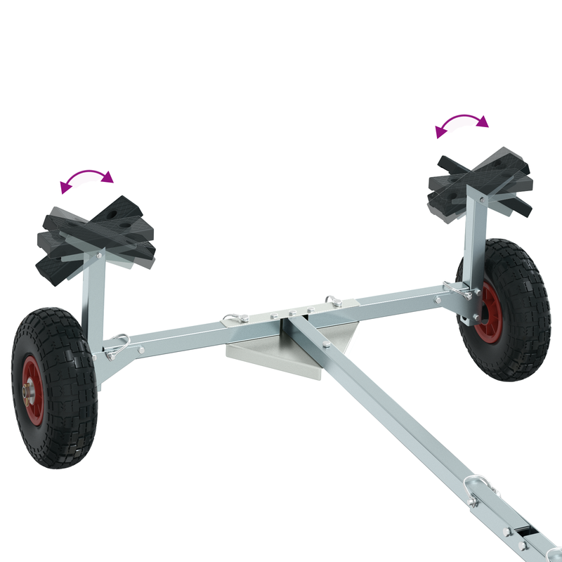 Boat Trailer with 3 Wheels, Foldable and Adjustable, 160 kg Steel