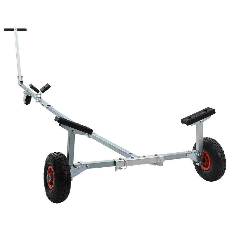 Boat Trailer with 3 Wheels, Foldable and Adjustable, 160 kg Steel