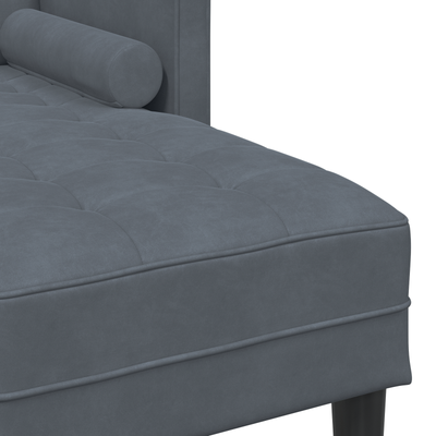 3-Seater Sofa with Chaise L-shaped Dark Grey 160 cm Velvet