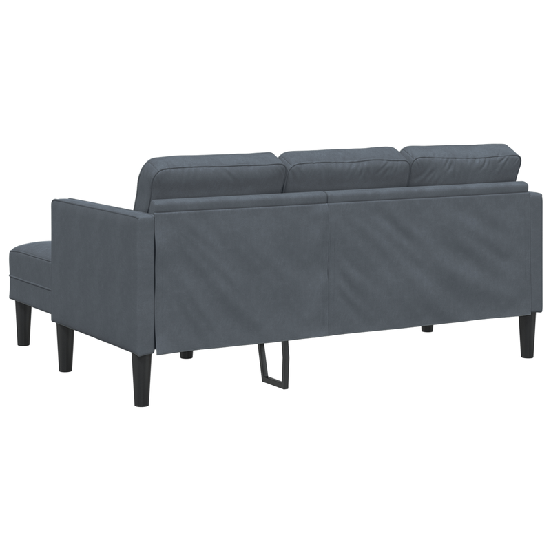 3-Seater Sofa with Chaise L-shaped Dark Grey 160 cm Velvet