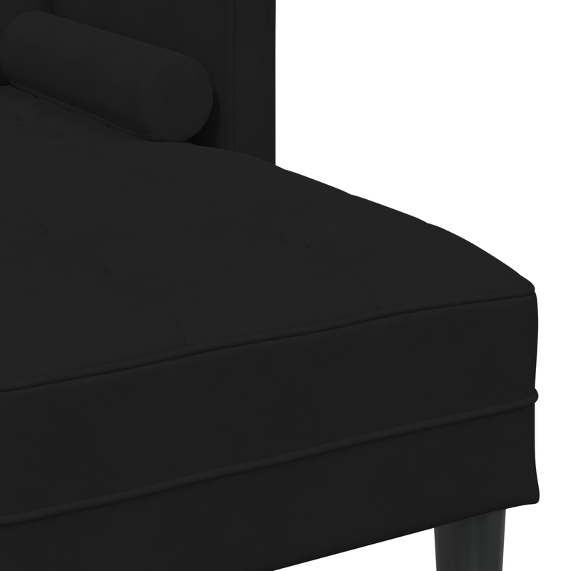 3-Seater Sofa with Chaise L-shaped Black 160 cm Velvet