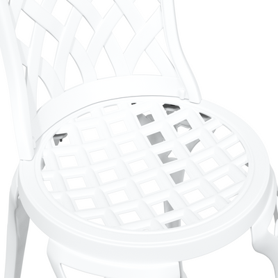 Garden Chairs 2 pcs White Cast Aluminium