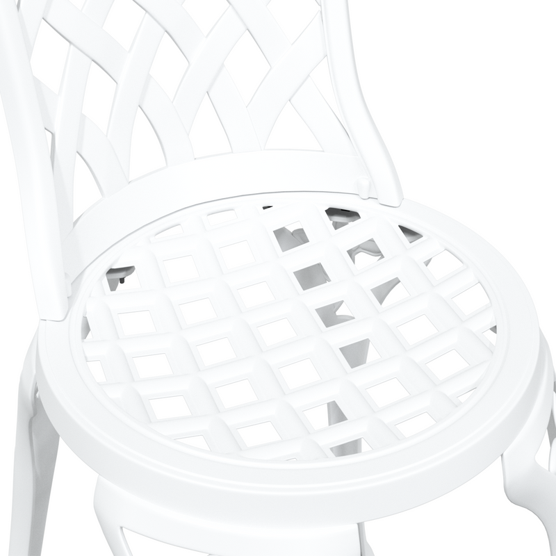 Garden Chairs 2 pcs White Cast Aluminium