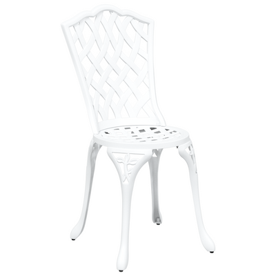 Garden Chairs 2 pcs White Cast Aluminium
