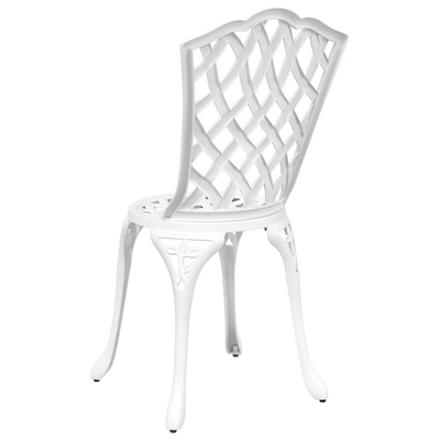 Garden Chairs 2 pcs White Cast Aluminium