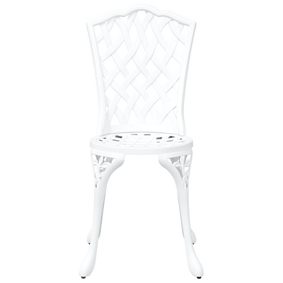 Garden Chairs 2 pcs White Cast Aluminium