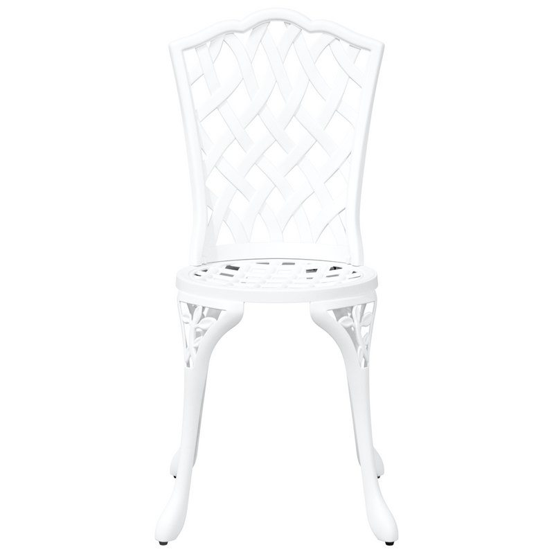 Garden Chairs 2 pcs White Cast Aluminium
