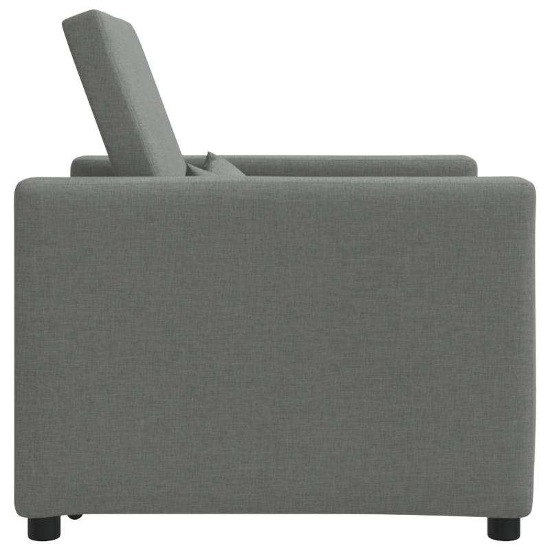 3-in-1 Single Sofa Bed Convertible Dark Grey Fabric