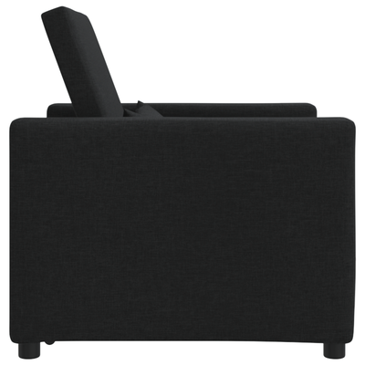 3-in-1 Single Sofa Bed Convertible Black Fabric