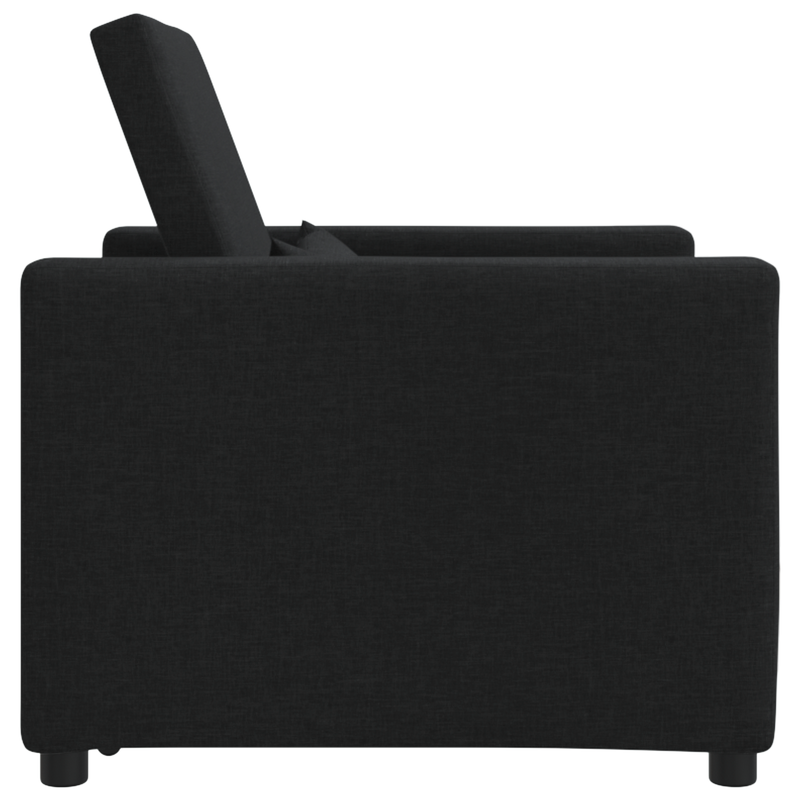 3-in-1 Single Sofa Bed Convertible Black Fabric