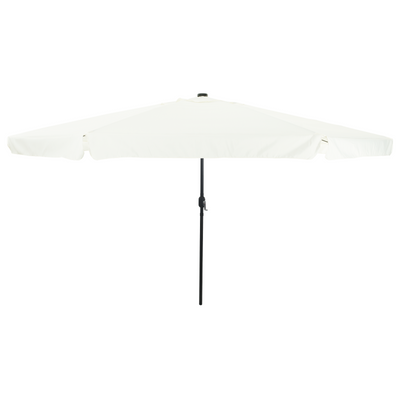 Garden Umbrella with LED Lights 395x245 cm Sand White