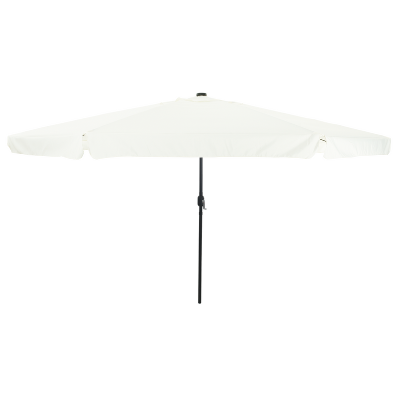 Garden Umbrella with LED Lights 395x245 cm Sand White