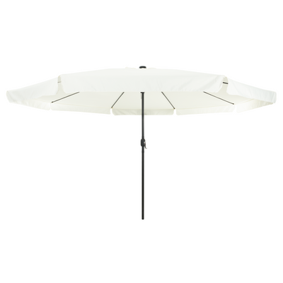 Garden Umbrella with LED Lights 395x245 cm Sand White