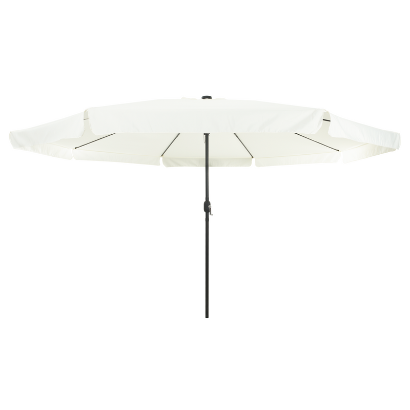 Garden Umbrella with LED Lights 395x245 cm Sand White