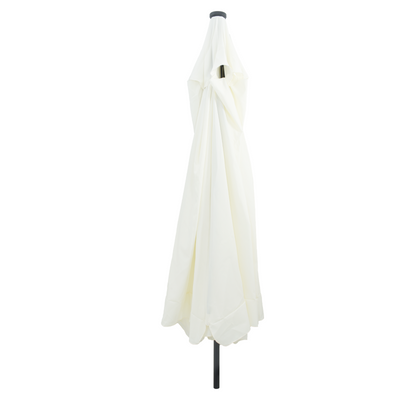 Garden Umbrella with LED Lights 395x245 cm Sand White