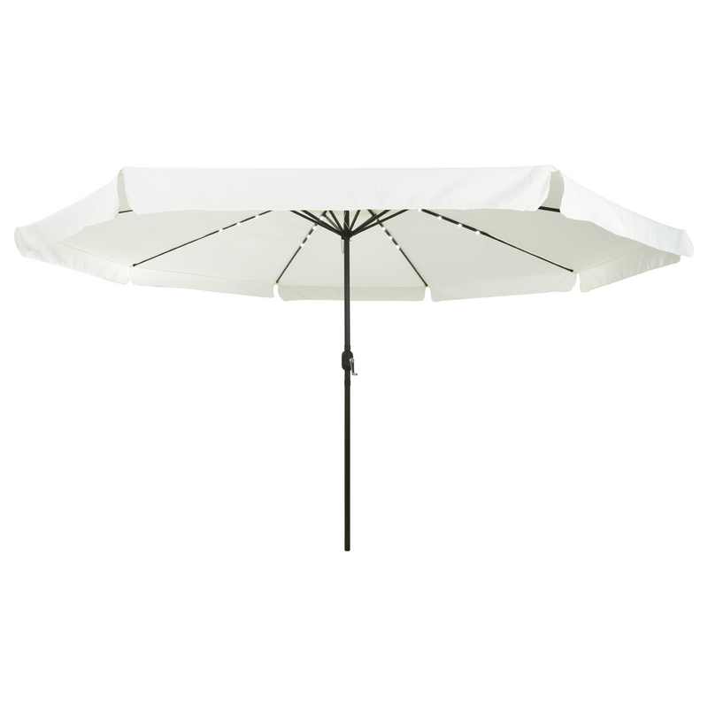 Garden Umbrella with LED Lights 395x245 cm Sand White