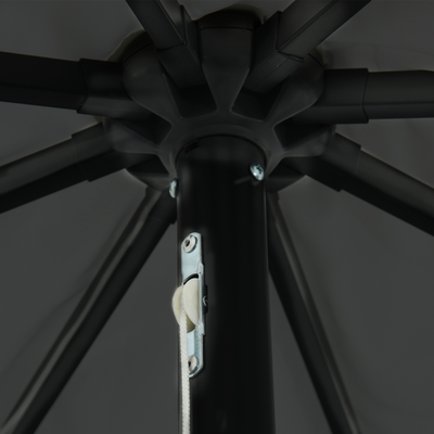 Garden Umbrella with LED Lights 395x245 cm Charcoal