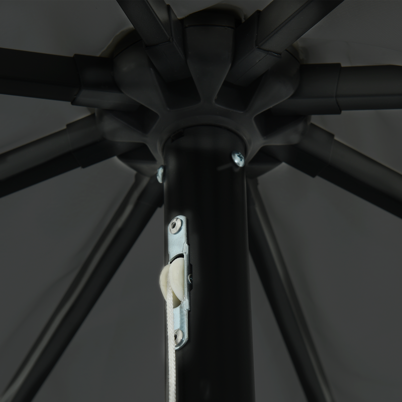 Garden Umbrella with LED Lights 395x245 cm Charcoal