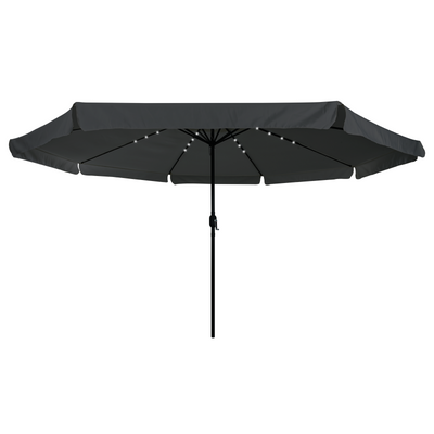 Garden Umbrella with LED Lights 395x245 cm Charcoal