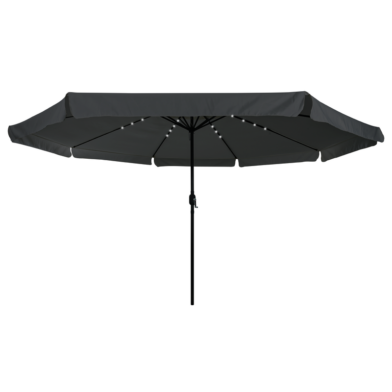 Garden Umbrella with LED Lights 395x245 cm Charcoal